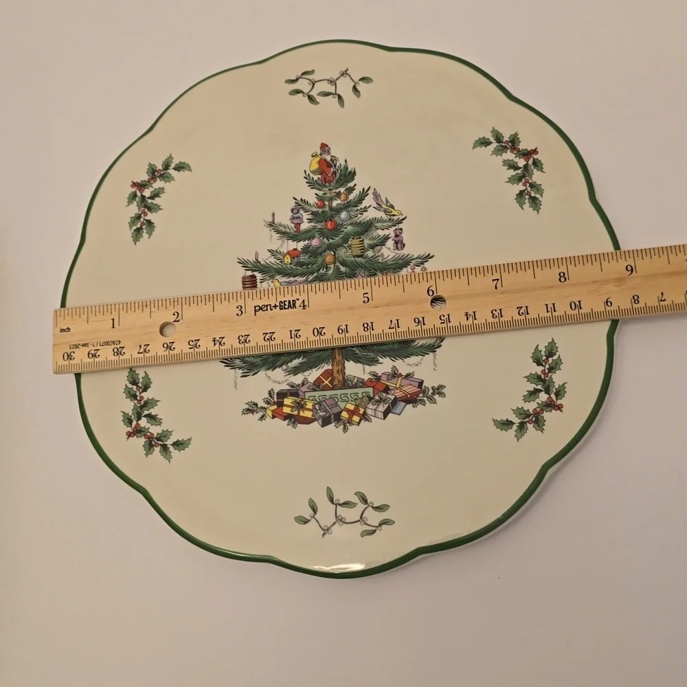Spode Christmas Tree Appetizer Plate with Knife